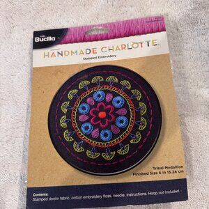 Bucilla Handmade Charlotte Stamped Embroidery Kit Tribal Medallion 6" DIY Craft